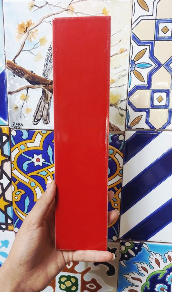 کاشی مترویی رنگ نارنجی اجری