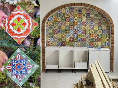 کاشی تزئینی آشپزخانه - سفارش کاشی برای دیوار آشپزخانه