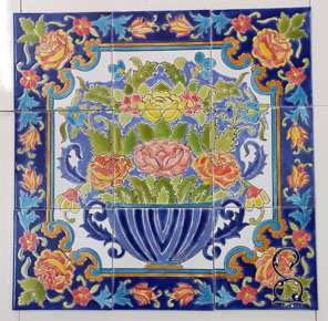 طرح نقاشی کاشی هفت رنگ