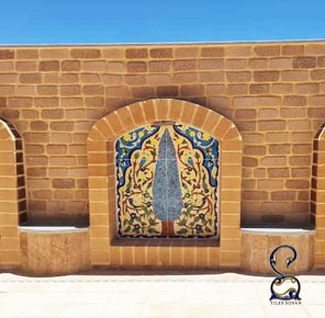طرح کاشی نقاشی درخت سرو