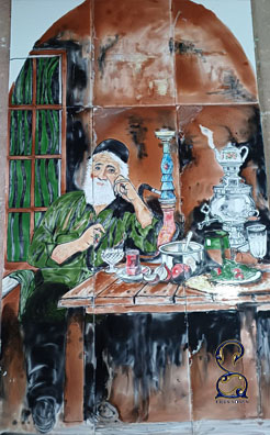 طرح کاشی نقاشی قدیمی