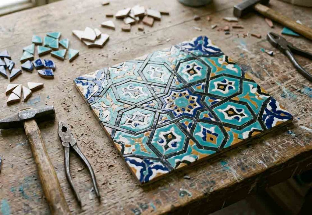 مراحل ساخت کاشی معرق
