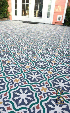 کاشی 30 در 30 واترجت طرح دار برای حیاط