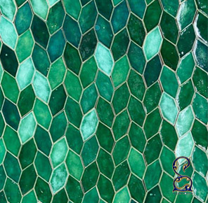 کاشی شش ضلعی واترجتی سبز کله غازی