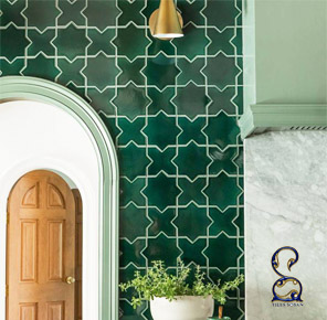 کاشی 20 در 20 برشی طرح دار برای بین کابینتی
