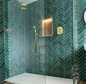 کاشی مترویی سبز جناقی