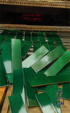 کاشی مترویی سبز دست ساز