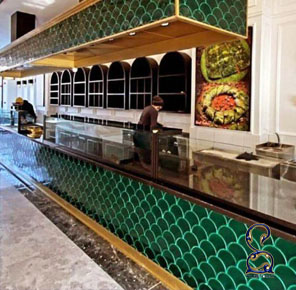 کاشی پولک ماهی واترجتی سبز مدرن