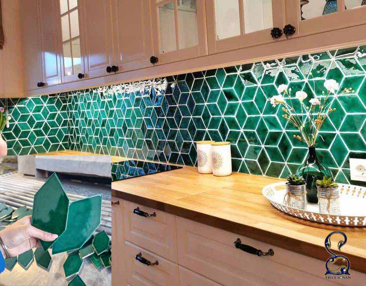 کاشی بین کابینتی سبز برای کابینت سفید مناسب است؟