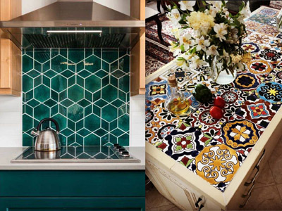 کاشی دکوراتیو بین کابینتی اشپزخانه