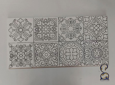 مرحله دوم طرح کاشی هفت رنگ دست ساز